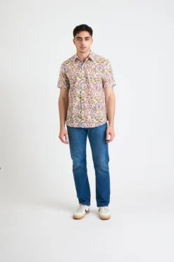 Dushyant Asthana Men's Prat Short Sleeve Shirt - White Lotus