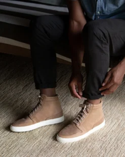 Nisolo Men's Rey High Top Sneaker - Tobacco