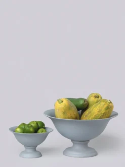 Middle Kingdom Footed Porcelain Vase - Steel Gray Planters + Vases