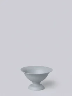 Middle Kingdom Footed Porcelain Vase - Steel Gray Planters + Vases