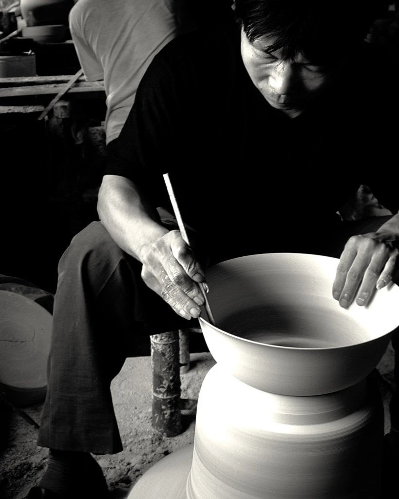 Middle Kingdom Planters + Vases Footed Porcelain Vase - Denim 10 Middle Kingdom Planters + Vases Footed Porcelain Vase - Denim