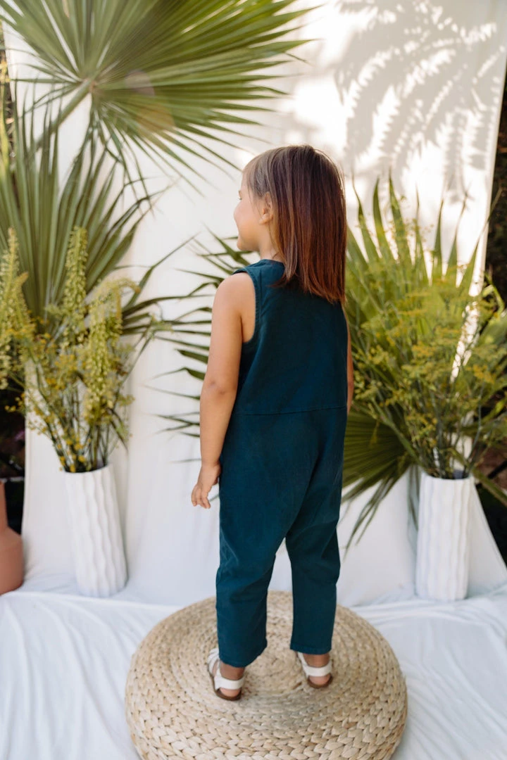 Mien Kids' Kinship Wrap Jumper - Rich Teal 4 Mien Kids' Kinship Wrap Jumper - Rich Teal