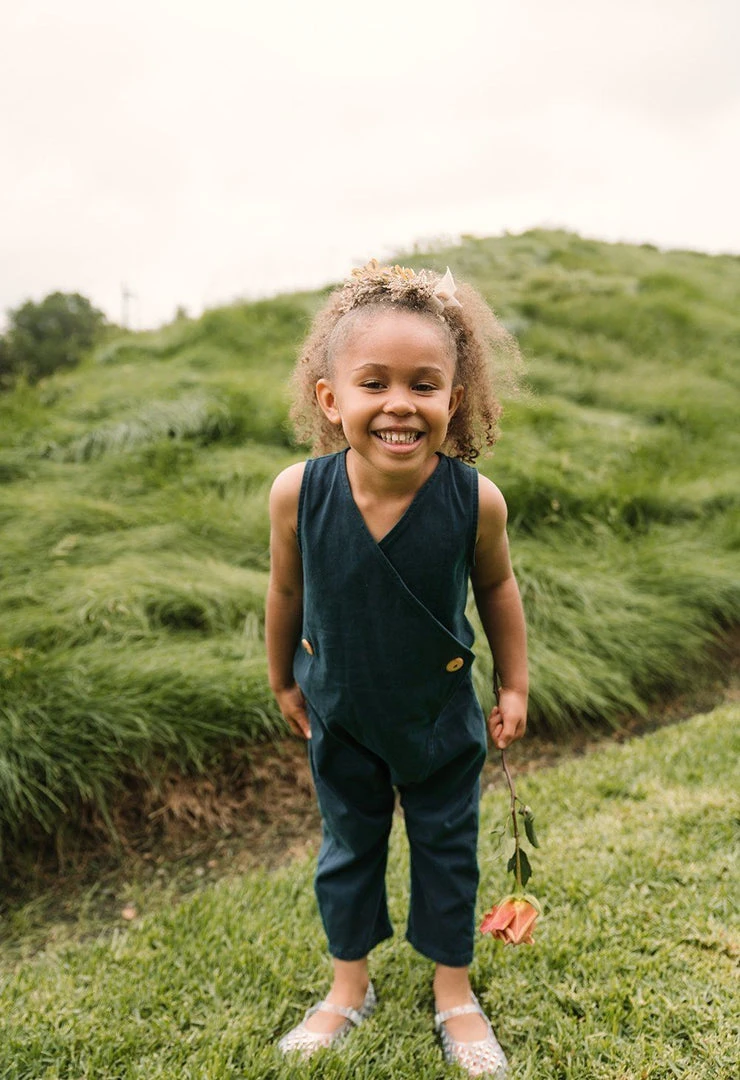 Mien Kids' Kinship Wrap Jumper - Rich Teal 5 Mien Kids' Kinship Wrap Jumper - Rich Teal