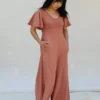 Mien Villa Flutter Sleeve Jumpsuit Clothing