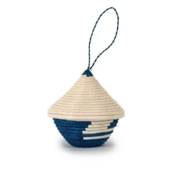 Azizi Life Miniature Basket Ornament - Blue BIPOC Owned