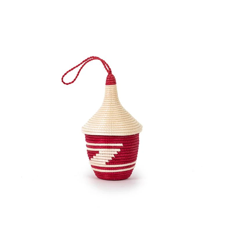 Azizi Life Miniature Basket Ornament - Red BIPOC Owned 3 Azizi Life Miniature Basket Ornament - Red BIPOC Owned