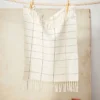 Minna Handcrafted Cream Grid Towel 1 Minna Handcrafted Cream Grid Towel