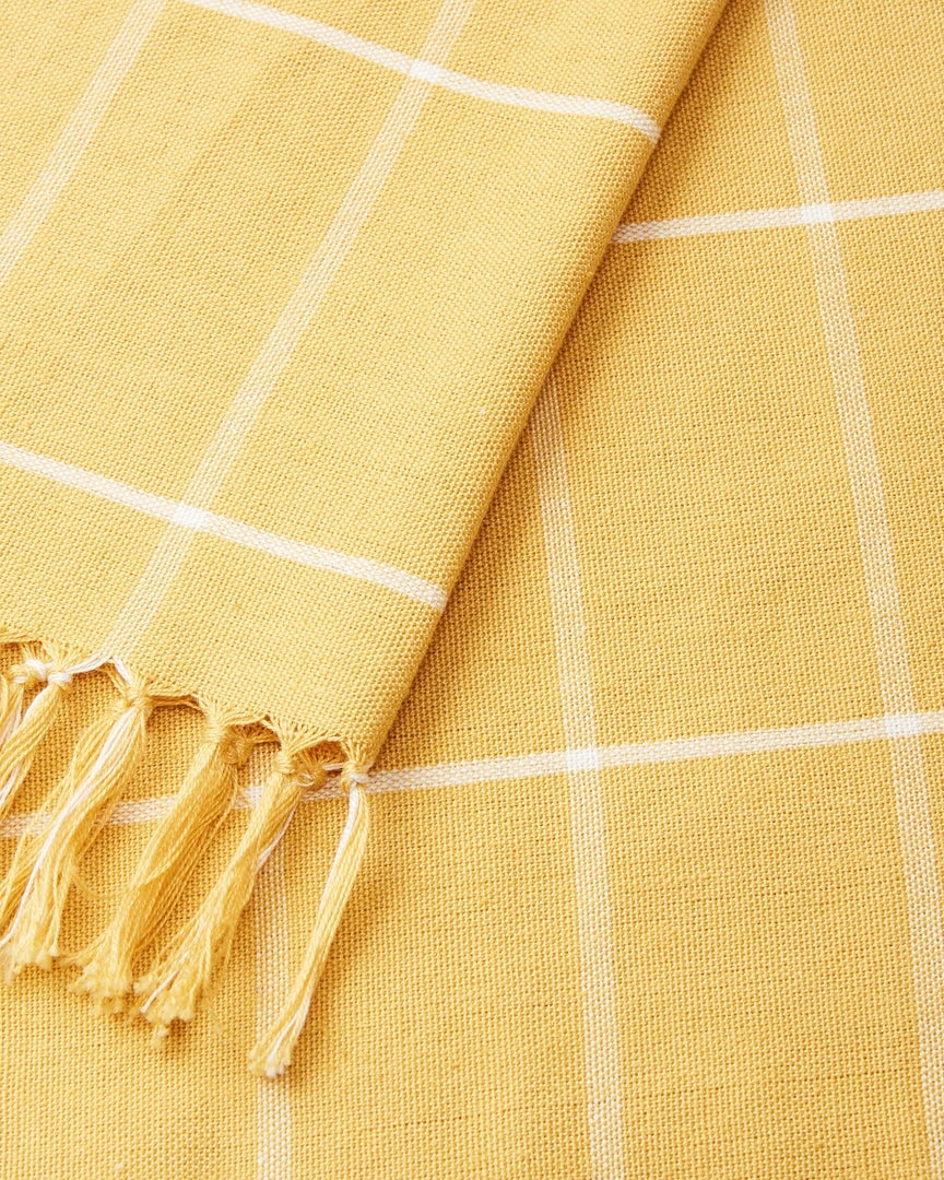 Minna Handcrafted Gold Grid Towel 6 Minna Handcrafted Gold Grid Towel
