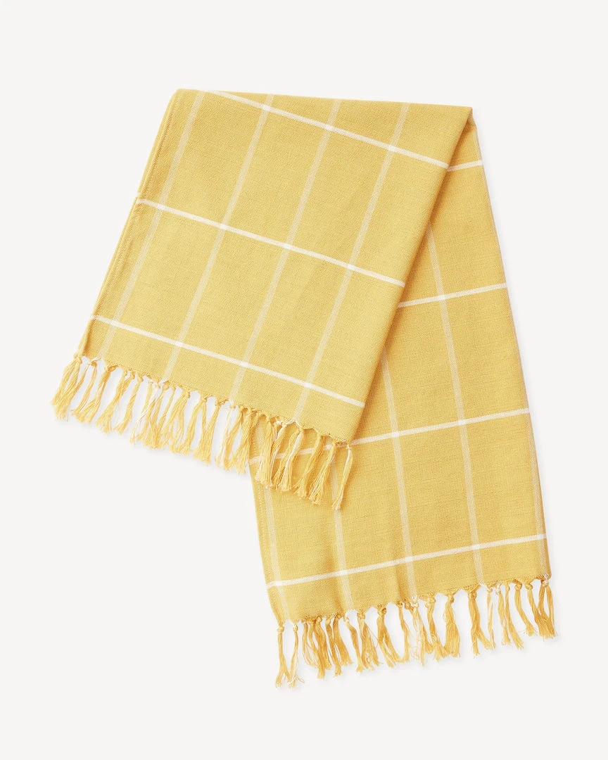 Minna Handcrafted Gold Grid Towel 5 Minna Handcrafted Gold Grid Towel