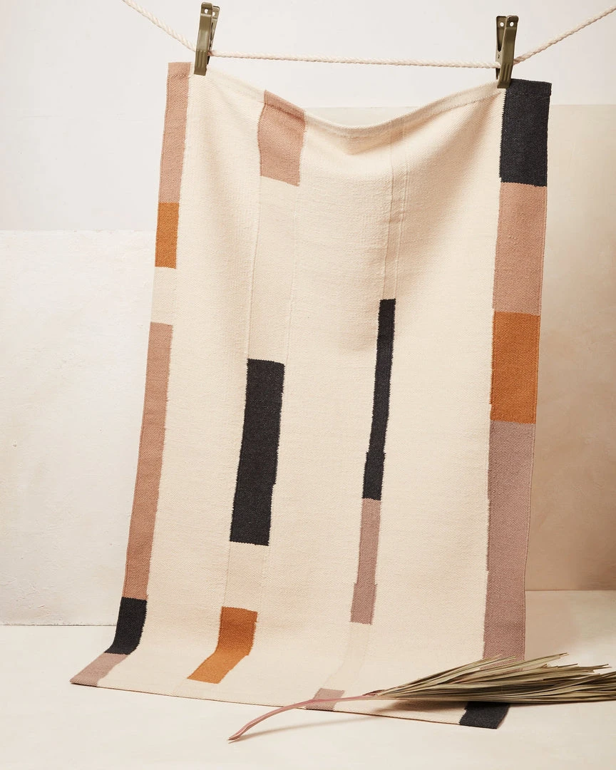 Minna Lines Wool Rug - Oat Home Goods 3 Minna Lines Wool Rug - Oat Home Goods