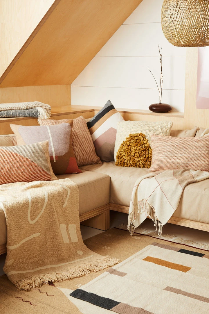 Minna Lines Wool Rug - Oat Home Goods 4 Minna Lines Wool Rug - Oat Home Goods