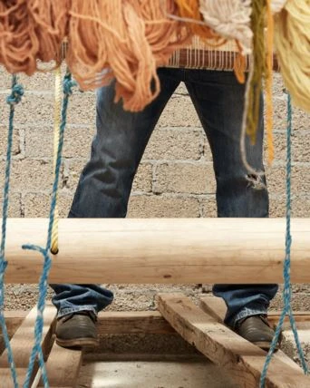 Minna Moon Shag Pillow - Monochrome Indigo 6 Minna Moon Shag Pillow - Monochrome Indigo