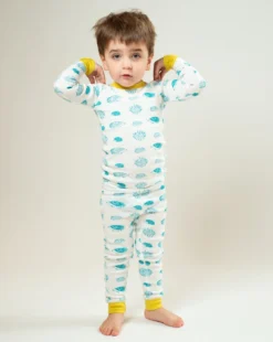 Mirasa Design Kids' Porcupine Pajama Set - Blue + Celery Kids' + Baby