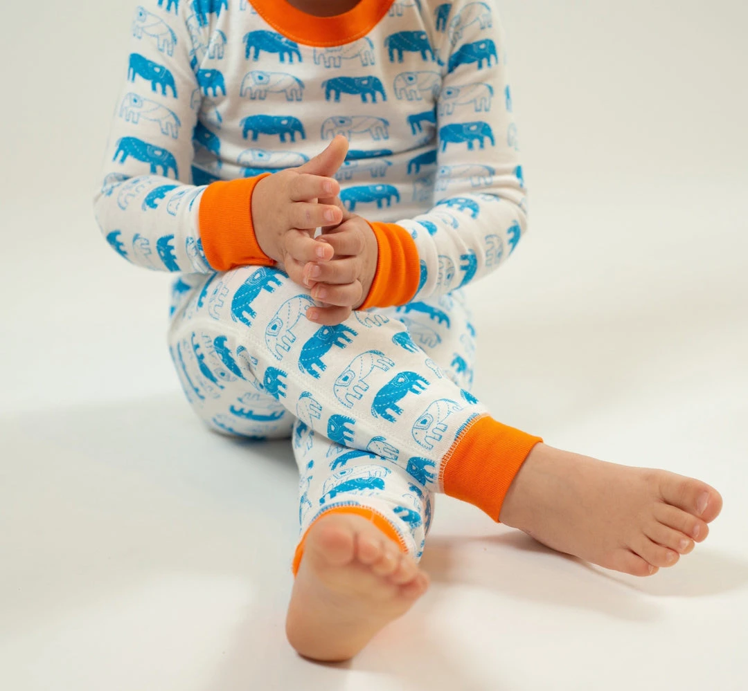 Mirasa Design Kids' + Baby Kids' Elephant Pajama Set - Orange 4 Mirasa Design Kids' + Baby Kids' Elephant Pajama Set - Orange