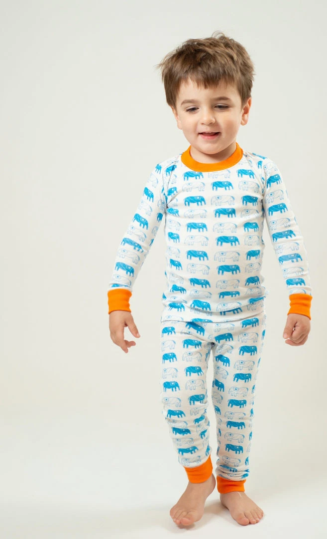 Mirasa Design Kids' + Baby Kids' Elephant Pajama Set - Orange 3 Mirasa Design Kids' + Baby Kids' Elephant Pajama Set - Orange