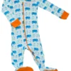 Mirasa Design Baby Footed Elephant Onesie - Orange 1 Mirasa Design Baby Footed Elephant Onesie - Orange