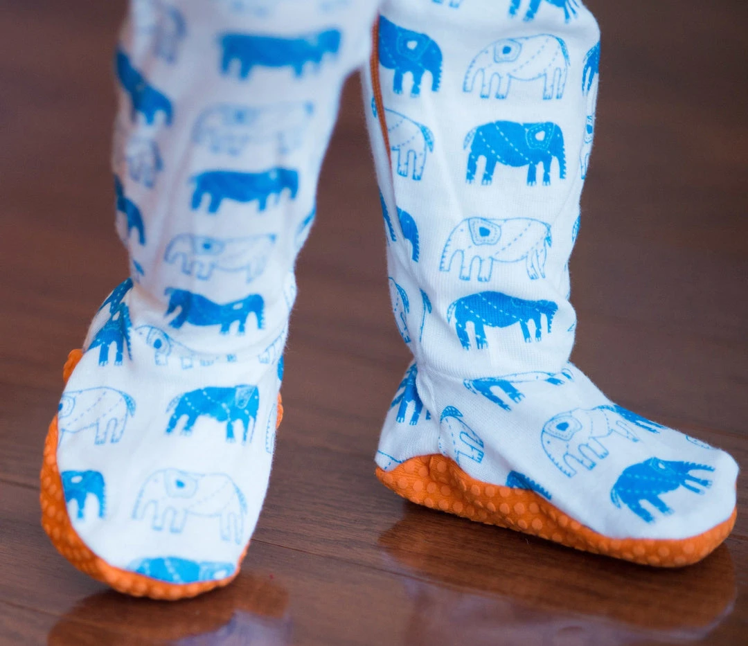 Mirasa Design Baby Footed Elephant Onesie - Orange 6 Mirasa Design Baby Footed Elephant Onesie - Orange