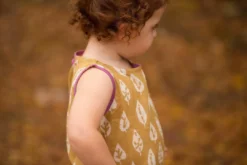 Mirasa Design Baby Gifts Baby Bold Leaf Dress - Forest Yellow