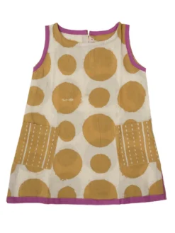 Mirasa Design Kids' + Baby Baby Polka Dress - Forest Yellow