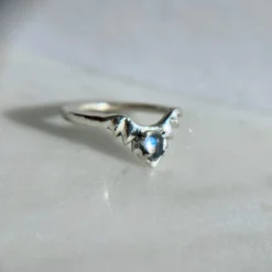 Iron Oxide Moonstone Halo Stacker Ring Jewelry