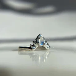 Iron Oxide Moonstone Halo Stacker Ring Jewelry