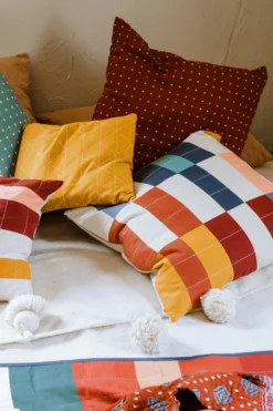Anchal Multi-Check Throw Pillow