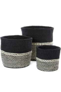 Swahili African Modern Home Goods Mwende Sisal Storage Basket Set