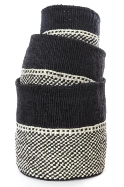 Swahili African Modern Home Goods Mwende Sisal Storage Basket Set 8 Swahili African Modern Home Goods Mwende Sisal Storage Basket Set