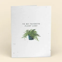 Cute Root My Favorite Plant Lady Plantable Cards - 10 Pack Greeting Cards