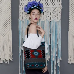 MZ Fair Trade Lost Island Wool Bucket Tote Bag