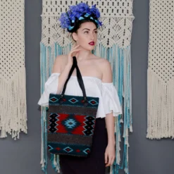 MZ Fair Trade Lost Island Wool Bucket Tote Bag