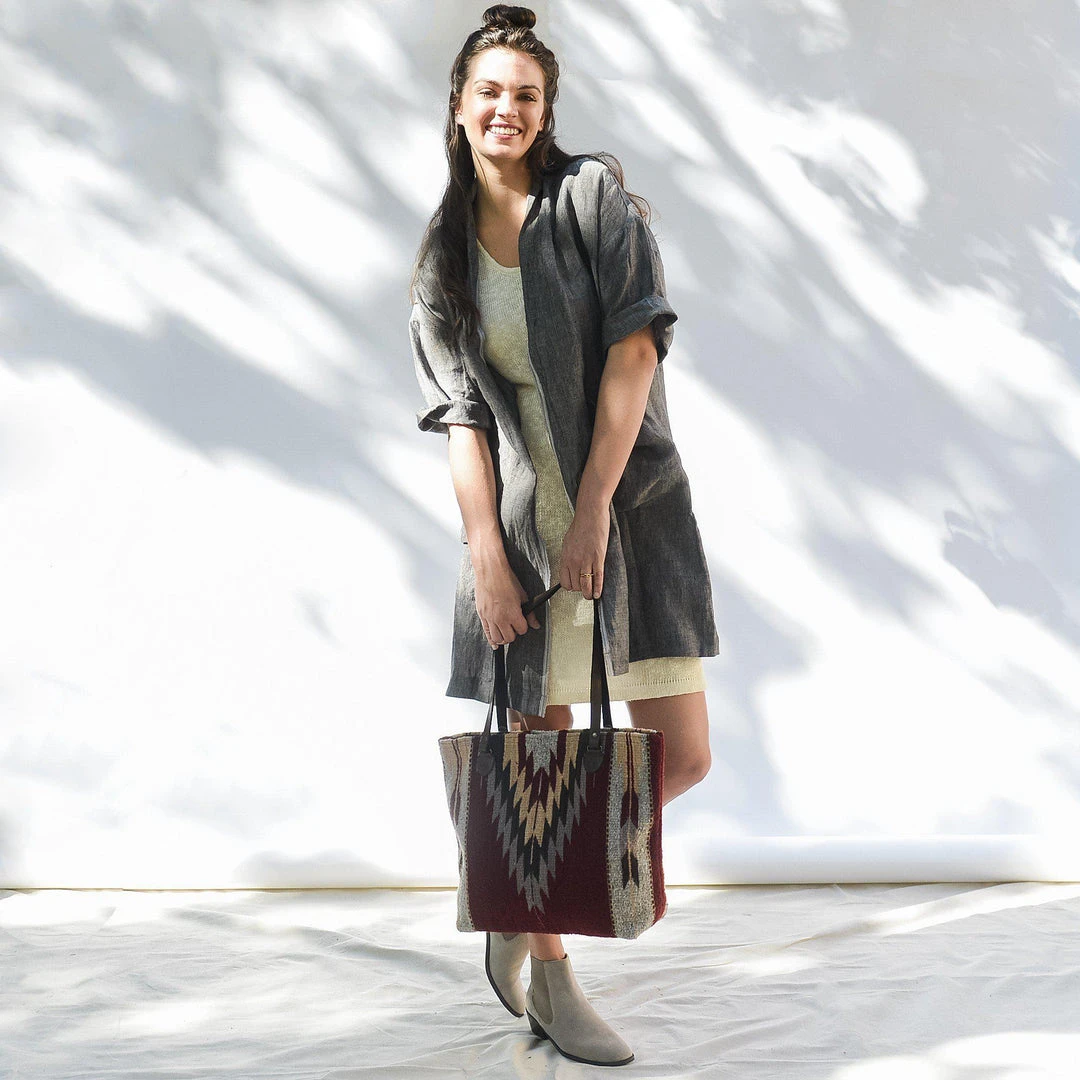 MZ Fair Trade Accessories Ochre + Ash Wool Tote Bag 6 MZ Fair Trade Accessories Ochre + Ash Wool Tote Bag