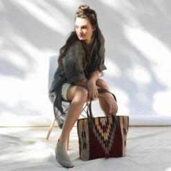 MZ Fair Trade Accessories Ochre + Ash Wool Tote Bag 15 MZ Fair Trade Accessories Ochre + Ash Wool Tote Bag