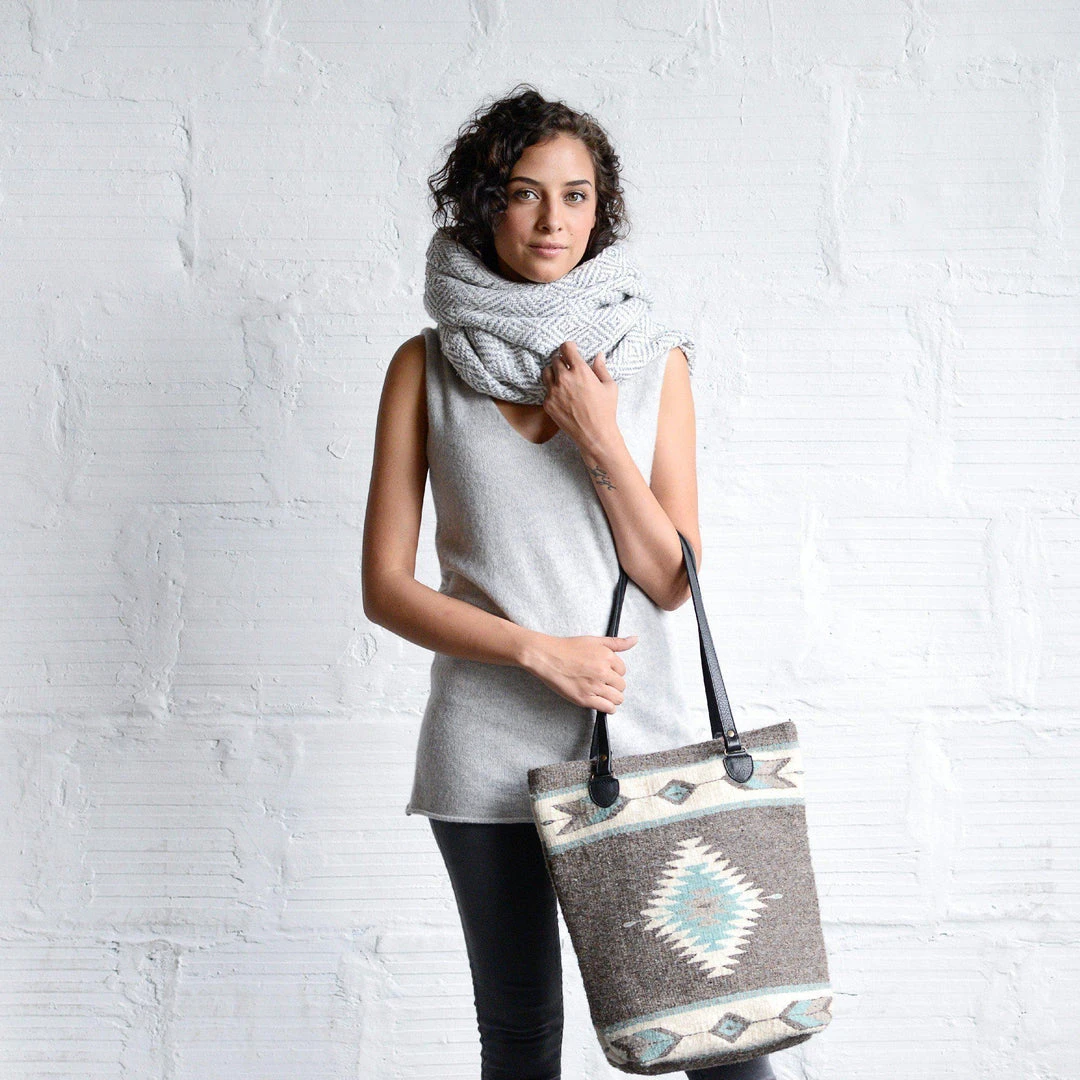 MZ Fair Trade Starlight Wool Bucket Tote Bag 12 MZ Fair Trade Starlight Wool Bucket Tote Bag