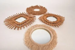 Casa Amarosa Natural Fringe Wall Mirror Home Goods