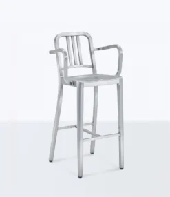 Emeco Furniture Navy Recycled Barstool With Arms