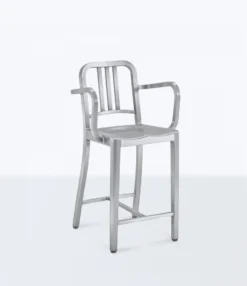 Emeco Navy Recycled Counter Stool With Arms Furniture