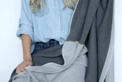 Newly Goods Home Goods Gray Divide Recycled Throw Blanket