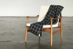 Newly Goods Grid Recycled Throw Blanket Handcrafted