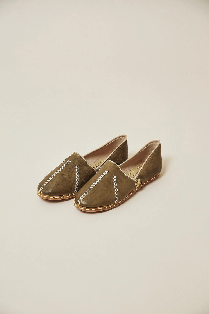 Nida Lu Handmade Women's Nida Loafer - Avocado Handcrafted 3 Nida Lu Handmade Women's Nida Loafer - Avocado Handcrafted