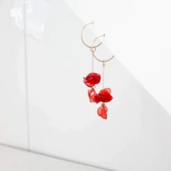 Giulia Letzi + META Jewelry Nina Upcycled Chain Drop Earrings - Coral