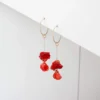 Giulia Letzi + META Jewelry Nina Upcycled Chain Drop Earrings - Coral