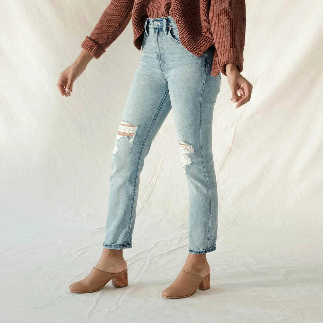 Nisolo Shoes All-Day Heeled Mule - Almond 5 Nisolo Shoes All-Day Heeled Mule - Almond