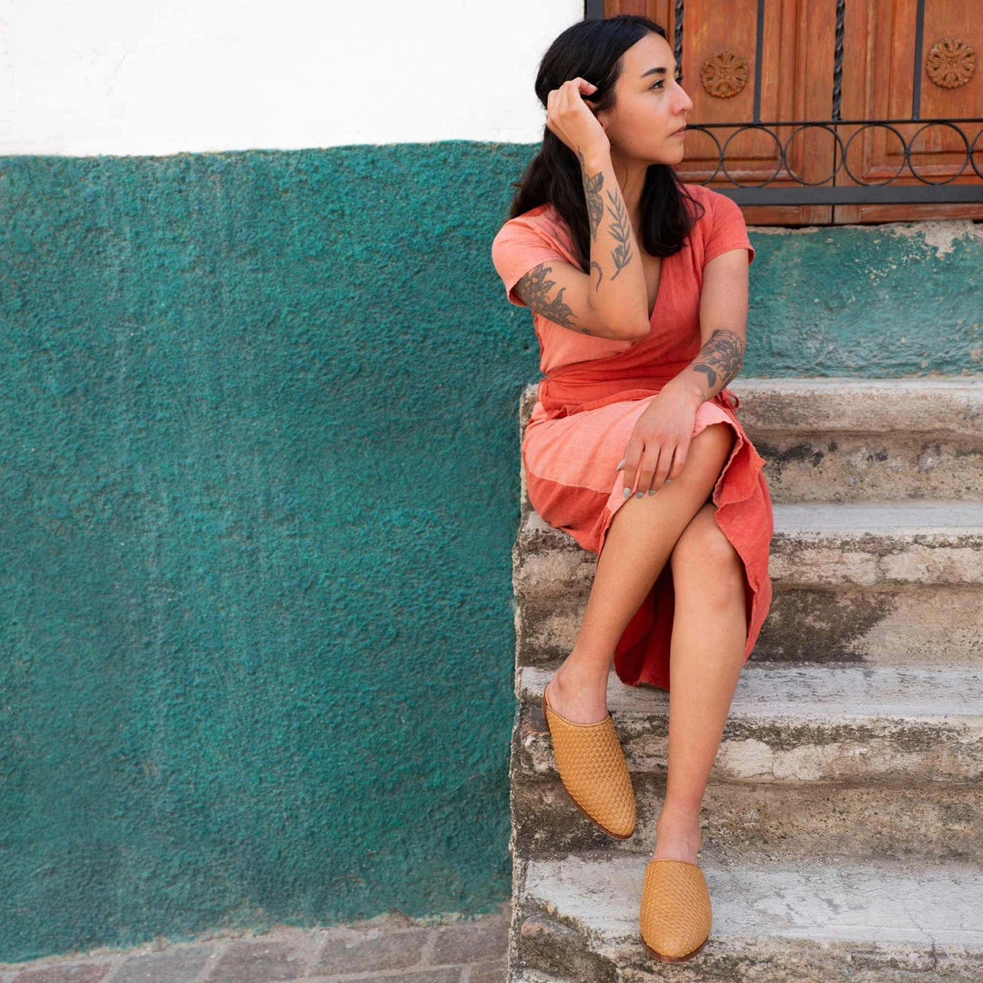 Nisolo Shoes Ama Woven Mule - Almond 5 Nisolo Shoes Ama Woven Mule - Almond