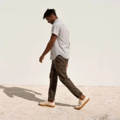 Nisolo Men's Diego Low Top Sneaker - Bone + Gum