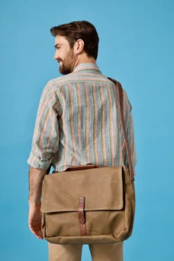 Nisolo Loreto Messenger Bag - Waxed Canvas