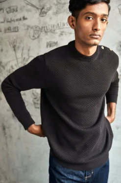 No Nasties Men's Buttoned Jumper Sweater