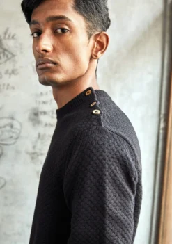 No Nasties Men's Buttoned Jumper Sweater