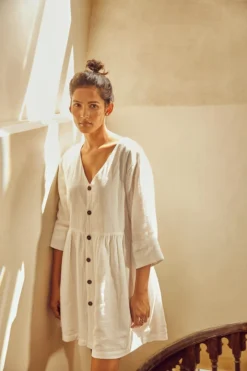 No Nasties Coconut Milk Drop-Waist Mini Dress Clothing