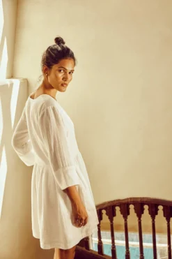 No Nasties Coconut Milk Drop-Waist Mini Dress Clothing